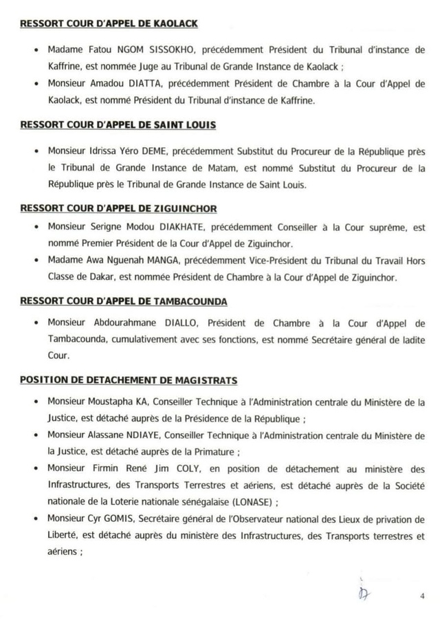 [Documents] Conseil supérieur de la magistrature : vaste mouvement au sein de la justice