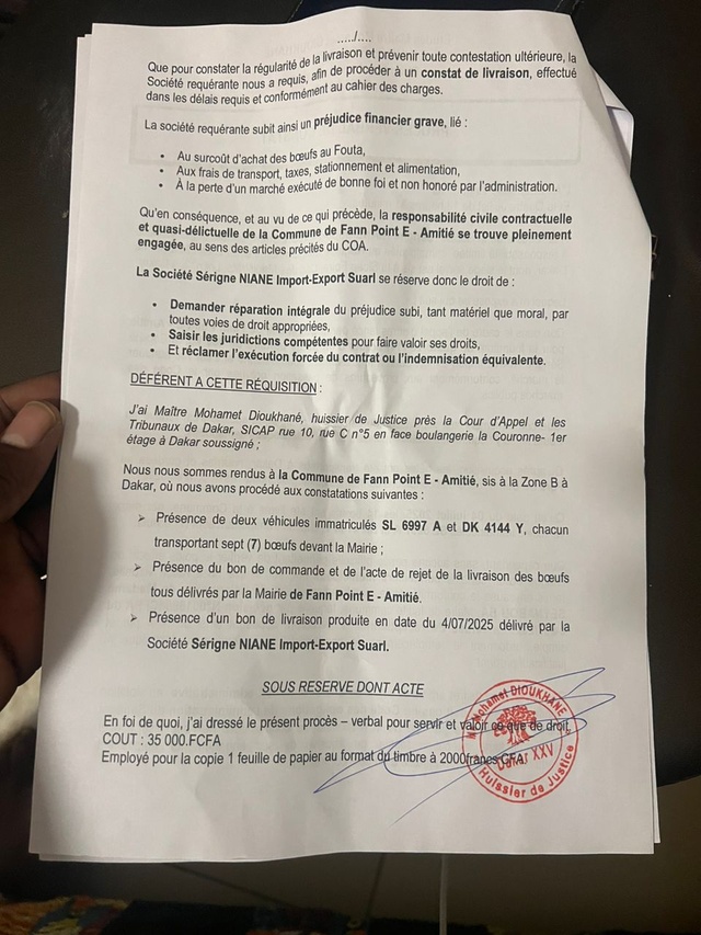 Accusant l'actuelle mairesse de Fann-Point E de rupture abusive de contrat, le DG de SNIEX porte la réplique ! Accusant l'actuelle mairesse de Fann-Point E de rupture abusive de contrat, le DG de SNIEX porte la réplique !