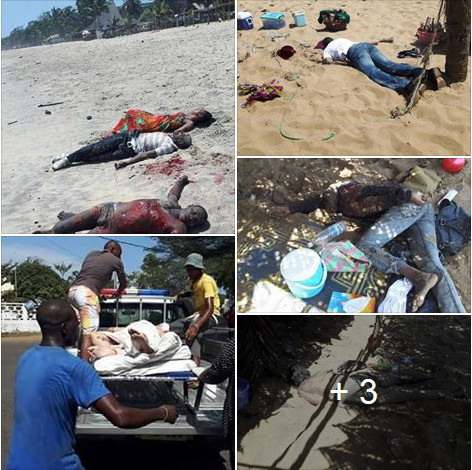 La fusillade sur une plage de Grand-Bassam en Côte d'Ivoire fait au moins 16 morts ... Aqmi réclame l'attentat... La fusillade sur une plage de Grand-Bassam en Côte d'Ivoire fait au moins 16 morts ... Aqmi réclame l'attentat...