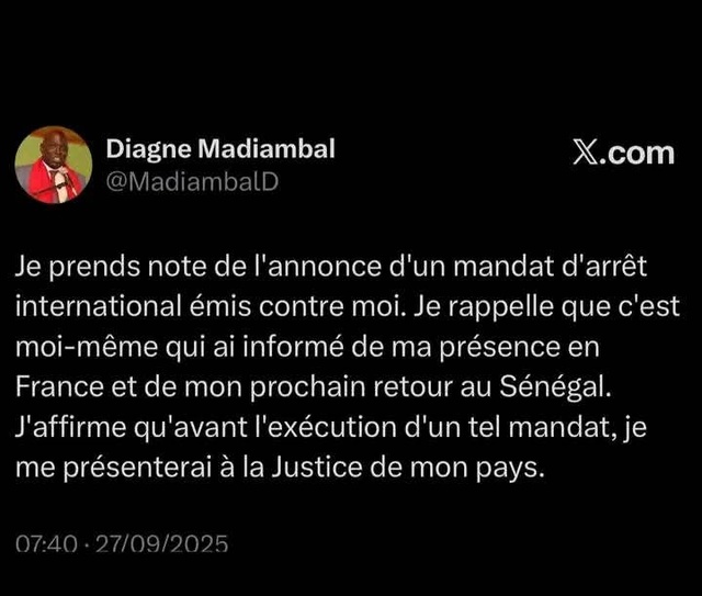 Visé par un mandat d’arrêt international, le fugitif Madiambal Diagne réagit et annonce son …retour au bercail Visé par un mandat d’arrêt international, le fugitif Madiambal Diagne réagit et annonce son …retour au bercail