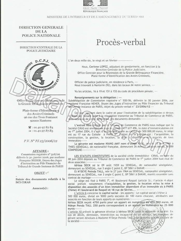 La preuve qu'Idrissa Seck est agent immobilier en ...France (documents)  La preuve qu'Idrissa Seck est agent immobilier en ...France (documents)