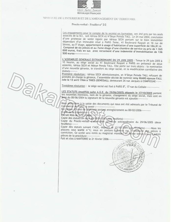 La preuve qu'Idrissa Seck est agent immobilier en ...France (documents)  La preuve qu'Idrissa Seck est agent immobilier en ...France (documents)