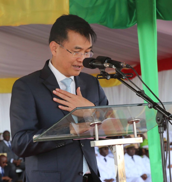 Images de la pose de la première pierre de l'arène nationale de lutte Sénégalaise