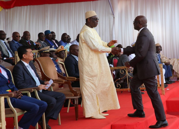 Images de la pose de la première pierre de l'arène nationale de lutte Sénégalaise