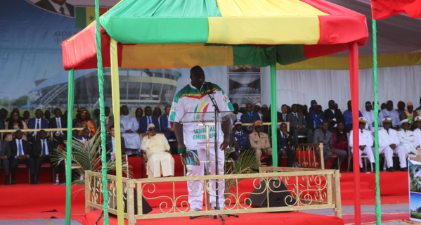 Images de la pose de la première pierre de l'arène nationale de lutte Sénégalaise