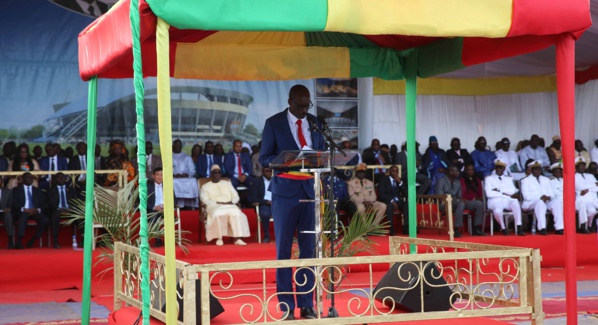 Images de la pose de la première pierre de l'arène nationale de lutte Sénégalaise