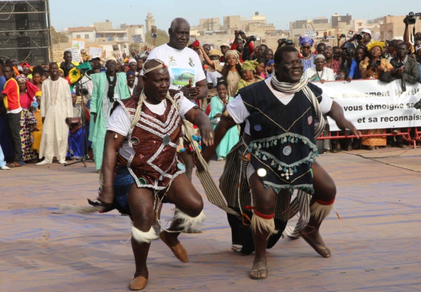 Images de la pose de la première pierre de l'arène nationale de lutte Sénégalaise