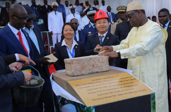 Images de la pose de la première pierre de l'arène nationale de lutte Sénégalaise