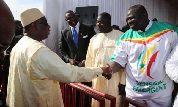 Images de la pose de la première pierre de l'arène nationale de lutte Sénégalaise
