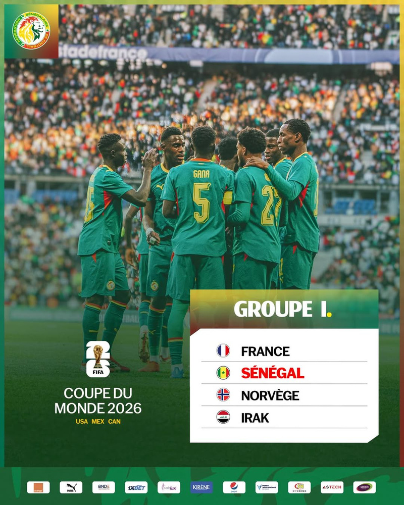 Coupe du Monde 2026- Les adversaires du Sénégal et le calendrier des matchs connus !
