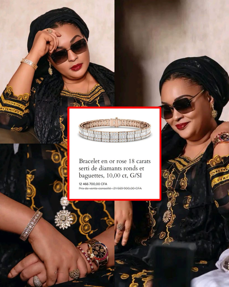 Le paradoxe du bijou de Moumy Kébé : un bracelet d'une valeur de 12 millions de FCFA porté avec effacement Le paradoxe du bijou de Moumy Kébé : un bracelet d'une valeur de 12 millions de FCFA porté avec effacement