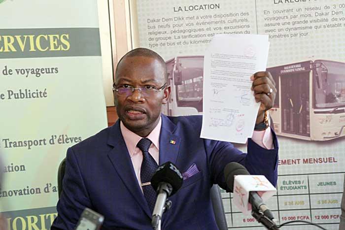 CONTRAT DU DG DE DDD AVEC...DDD : Me Moussa Diop s’est loué un bus avec chauffeur,  carburant et mécanicien pour...40.000 fcfa.