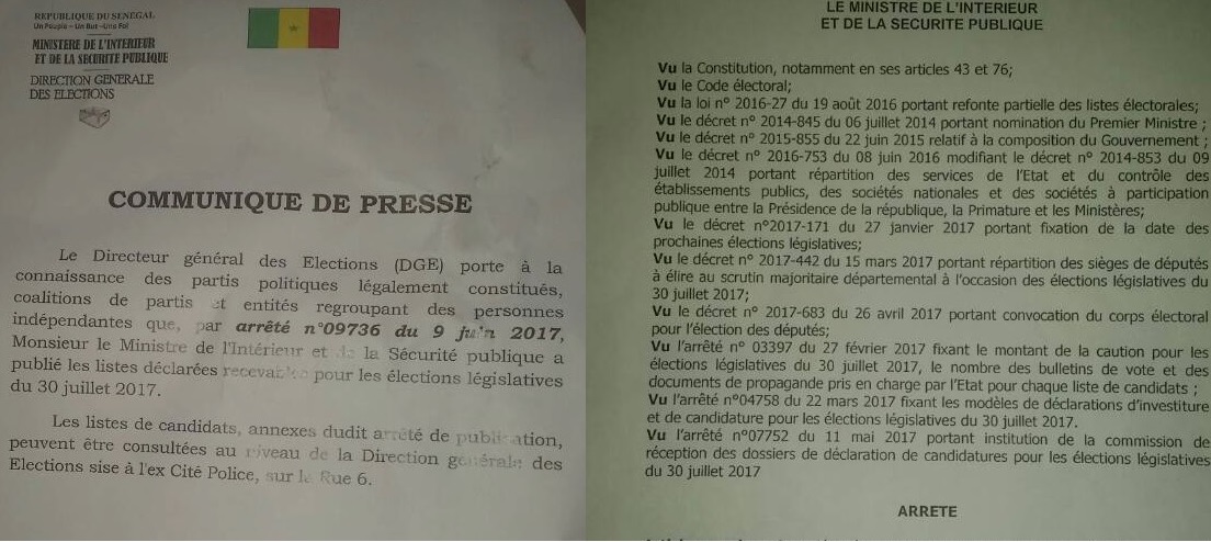 Législatives : 47 listes sur 49