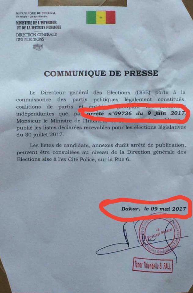 Encore une erreur dans les documents de la direction générale des élections (Images)