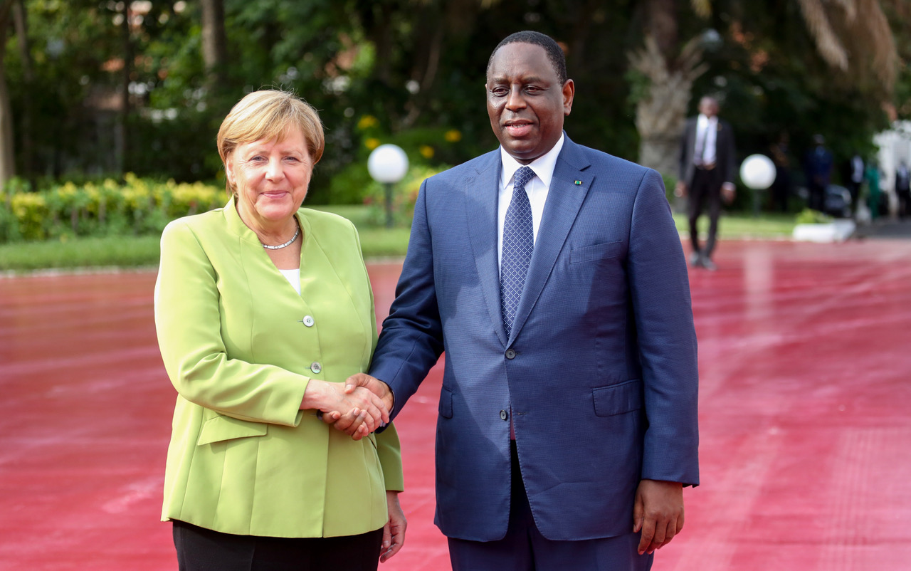 La Chancelière Angela Merkel au Palais en tête à tête avec le président Macky Sall (photos)