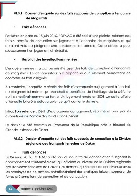 Rapport de l'Ofnac : Quatre dossiers transmis au procureur