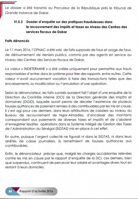 Rapport de l'Ofnac : Quatre dossiers transmis au procureur
