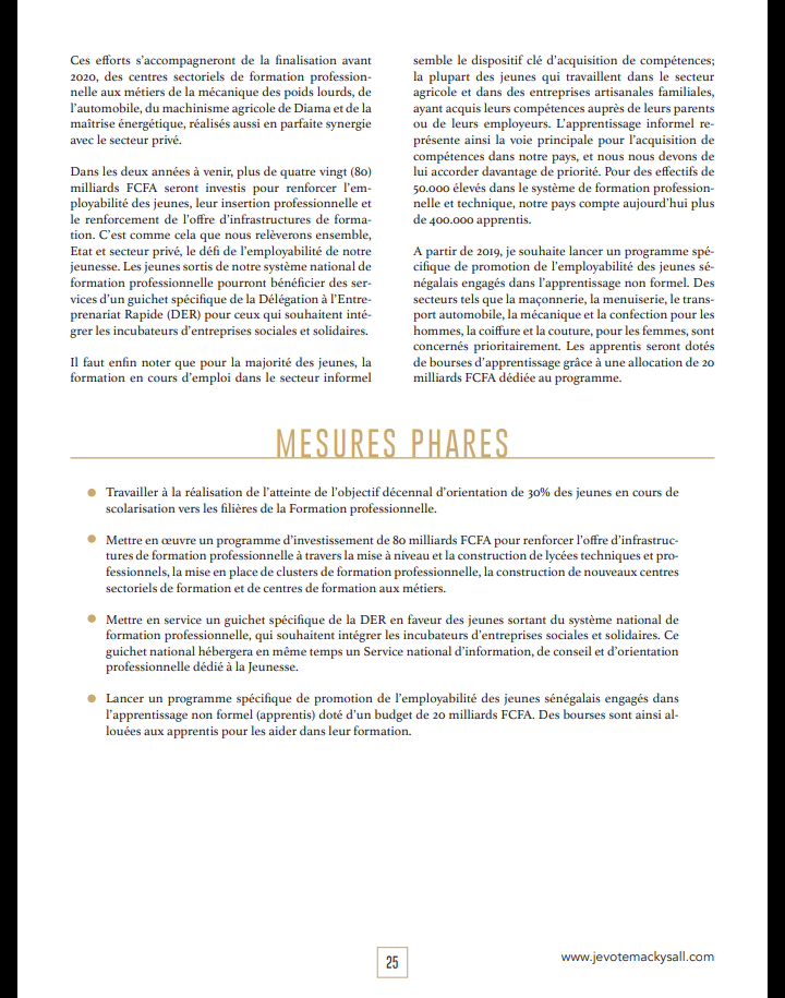Après sa démonstration de force du week-end, voici le programme du candidat-sortant Macky Sall qui fera...mouche !