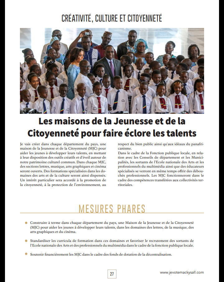 Après sa démonstration de force du week-end, voici le programme du candidat-sortant Macky Sall qui fera...mouche !