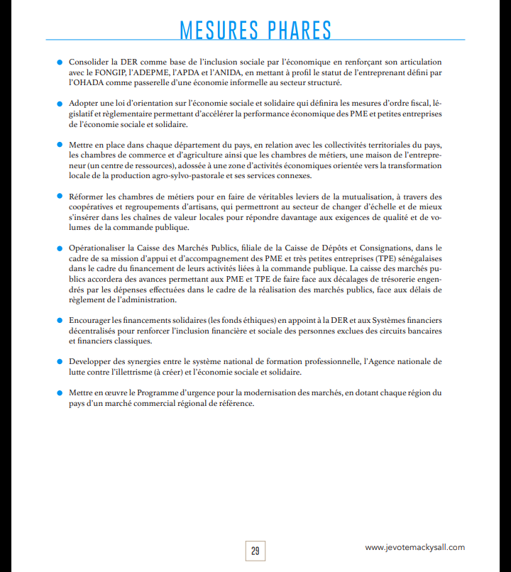 Après sa démonstration de force du week-end, voici le programme du candidat-sortant Macky Sall qui fera...mouche !