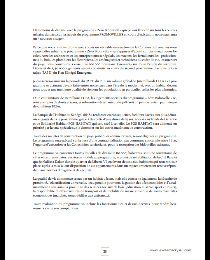 Après sa démonstration de force du week-end, voici le programme du candidat-sortant Macky Sall qui fera...mouche !