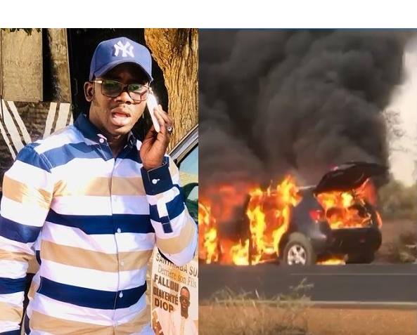 En mission pour Macky à Louga: Le véhicule de Fallou Diayenté Diop a pris feu