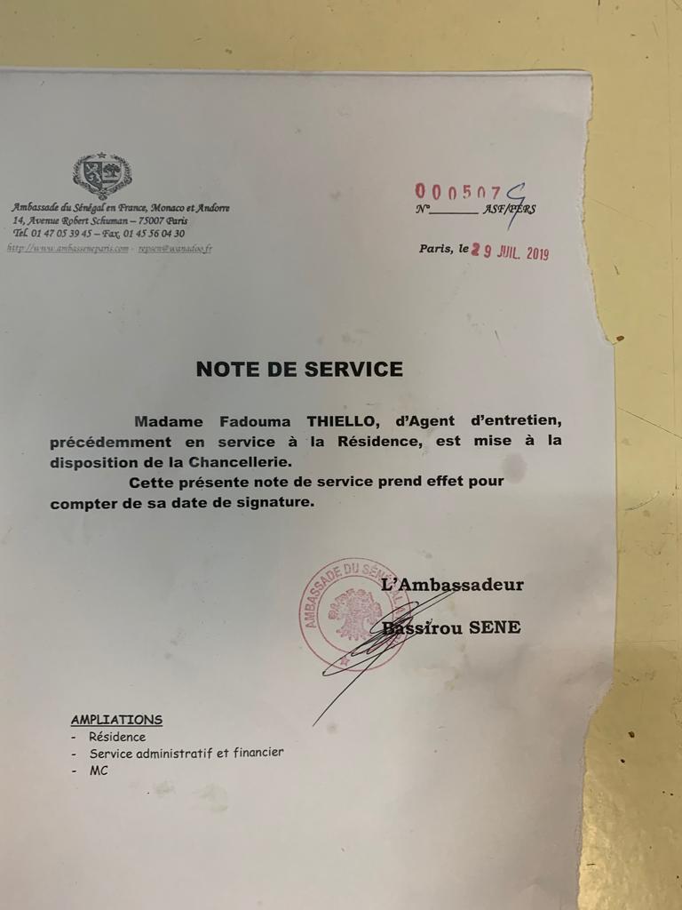 ​Ambassade du Sénégal à Paris - Effarantes révélations sur le magistère de Bassirou Sène