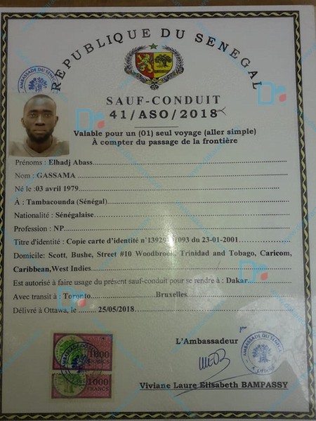 Le calvaire d'El Hadj Gassama, interdit de sortie du territoire en Trinité et Tobago : « Je veux rentrer au Sénégal dans les plus brefs délais » Le calvaire d'El Hadj Gassama, interdit de sortie du territoire en Trinité et Tobago : « Je veux rentrer au Sénégal dans les plus brefs délais »