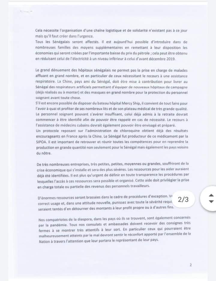 Aux abonnés absents hier à la Présidence de la République, l'ancien PM Abdoul Mbaye écrit au Pr Macky Sall