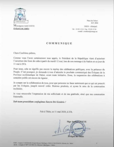 Réouverture des lieux de culte: Le clergé préfère adopter la prudence