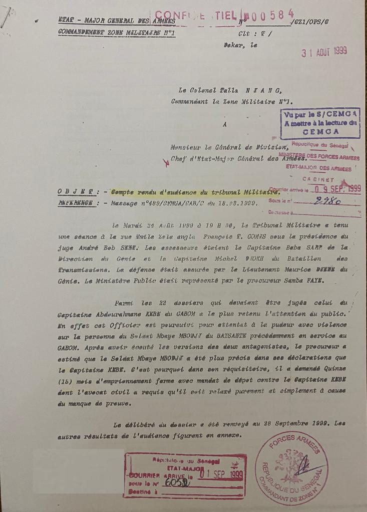 Le colonel Kébé enseignant à l’Université Gaston Berger de Saint-Louis – Un danger pour les étudiants ! (DOCUMENTS)