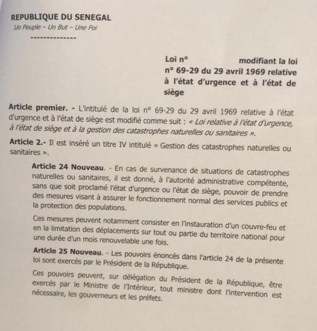 Loi sur l’état d’urgence et l’état de siège : Ce que Macky va changer !