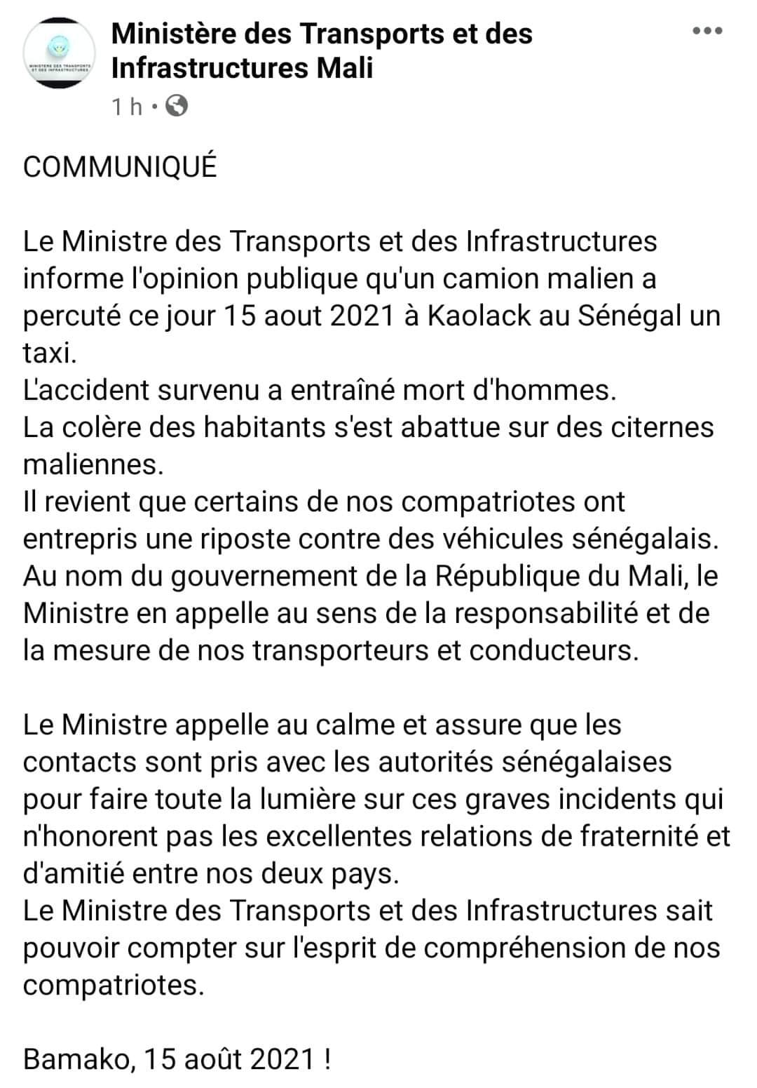 Ça dégénère au niveau de la frontière terrestre entre le Mali et le Sénégal !  En dépit de l'appel au calme des autorités, des camions Sénégalais caillassés (VIDÉOS)
