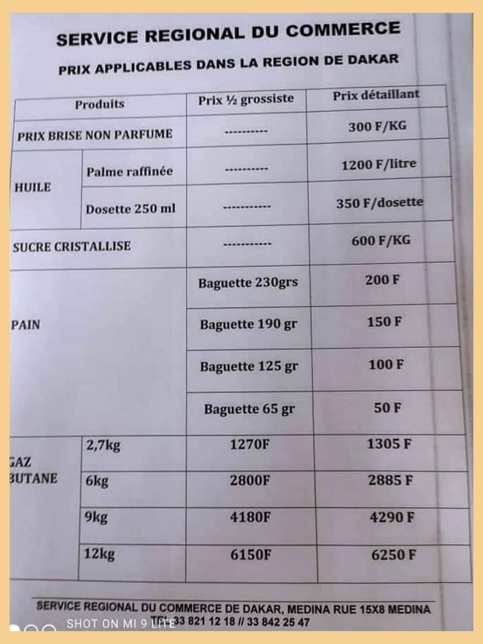 Flambée des denrées- Voici les prix fixés par l'Etat!