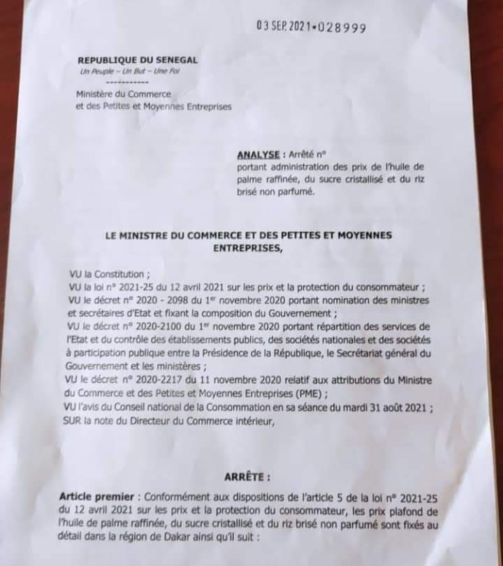 Flambée des denrées- Voici les prix fixés par l'Etat!