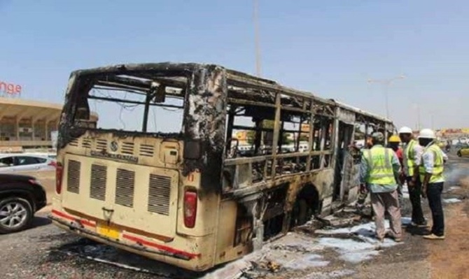 Grève à Diourbel: Un bus Dakar Dem Dikk brûlé, sept personnes arrêtées
