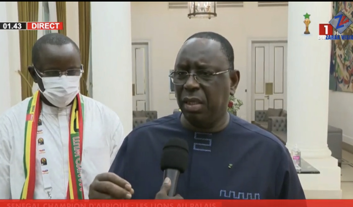 Palais de la République / Macky Sall aux Lions : « Je veux que vous atteigniez la 1/2 finale au prochain mondial »