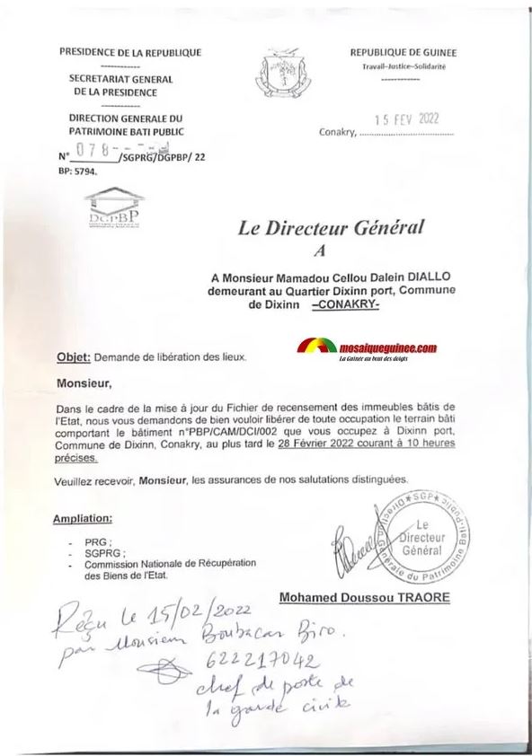 Guinée- Recensement des immeubles bâtis de l’État: Cellou Dalein Diallo sommé de quitter sa résidence
