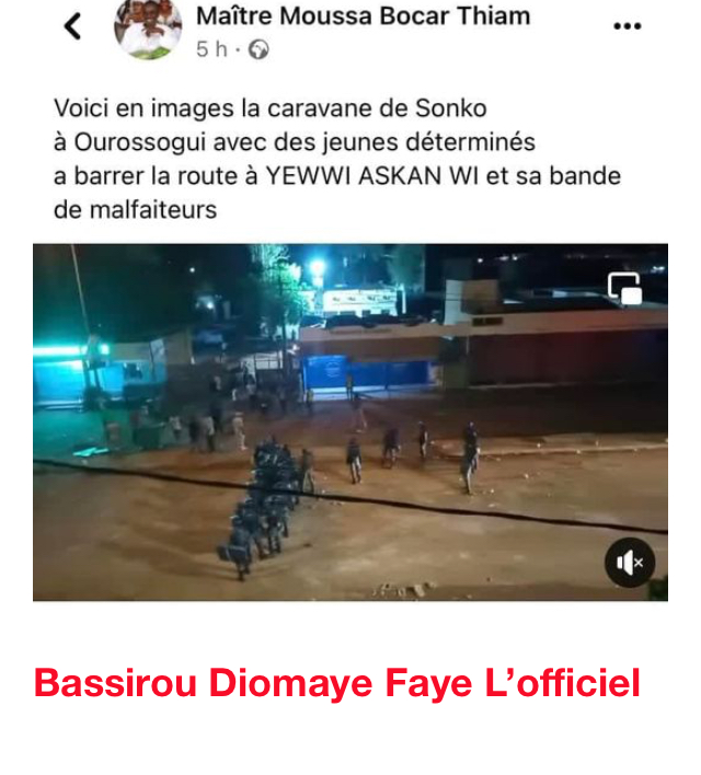 Moussa Bocar Thiam est agent judiciaire de l’Etat du Sénégal fait l’apologie de la violence