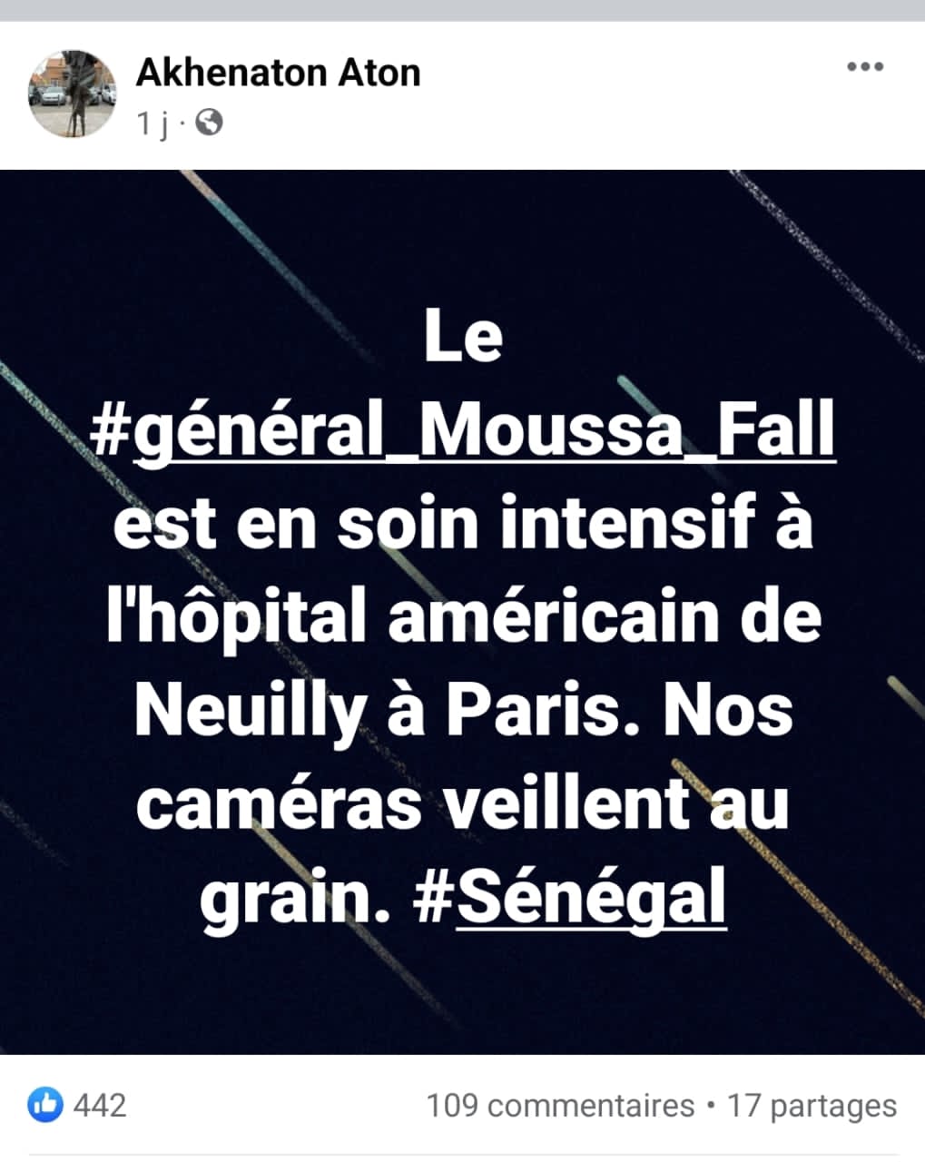 "Pastef" ou la fabrique du mensonge sur ordonnance d'Ousmane Sonko- La preuve par cette capture d'image, une contrevérité signé Akhenaton  depuis...Paris !