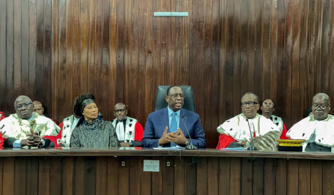 Le Chef de l'État Macky SALL a présidé aujourd’hui la traditionnelle audience de rentrée des Cours et Tribunaux, marquant le début de l'année judiciaire.