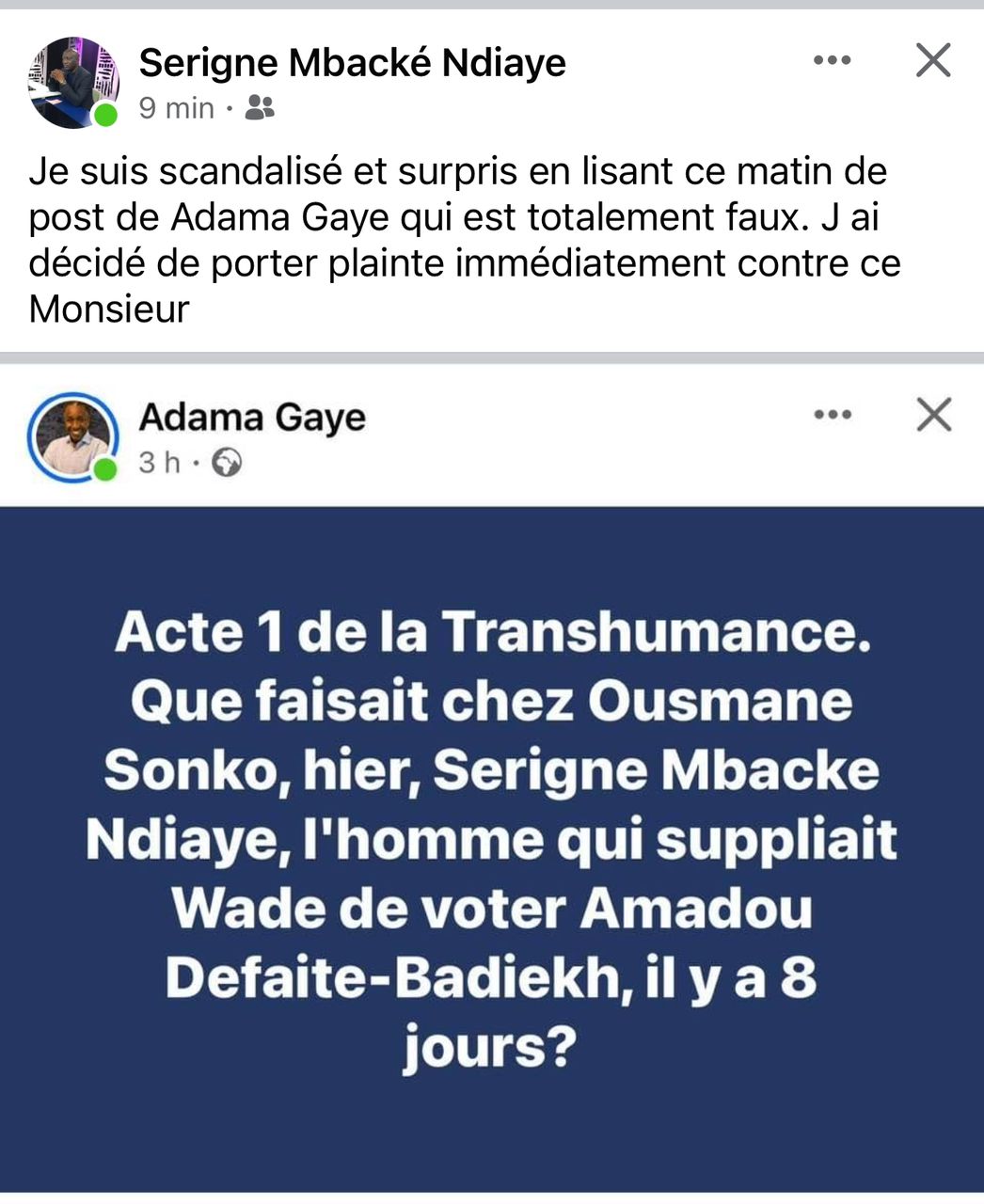 Supposée visite chez Sonko: le ministre Serigne Mbacké Ndiaye dément  et annonce une plainte contre Adama Gaye