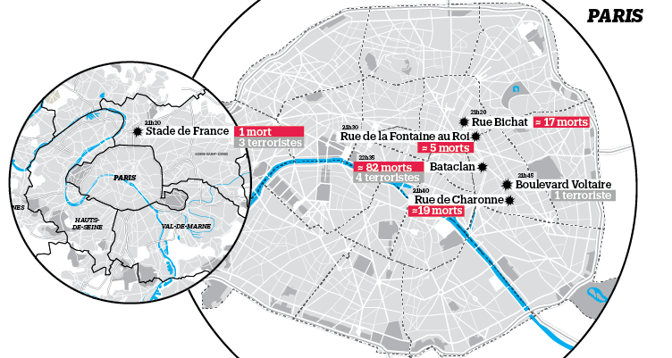 CHRONO Les attaques de la nuit du 13 novembre, heure par heure