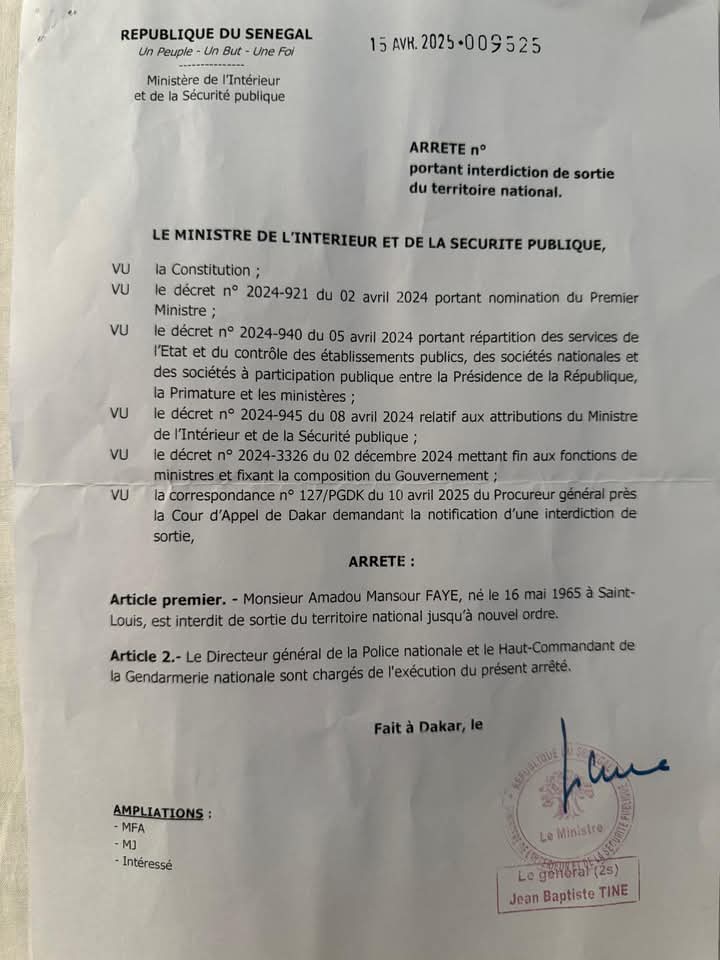 Tout ça pour ça!!!   J’en rigole…. (Mansour Faye)