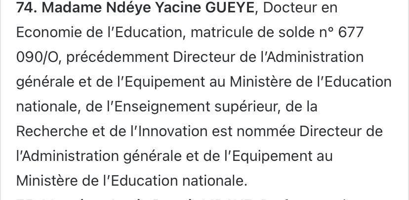   Enquête sur la gestion du Ministère de l’Enseignement supérieur-   Voici Ndèye Yacine Guèye,  actuelle DAGE du ministre de l'éducation,  Guirassy, arrêtée par la SR!