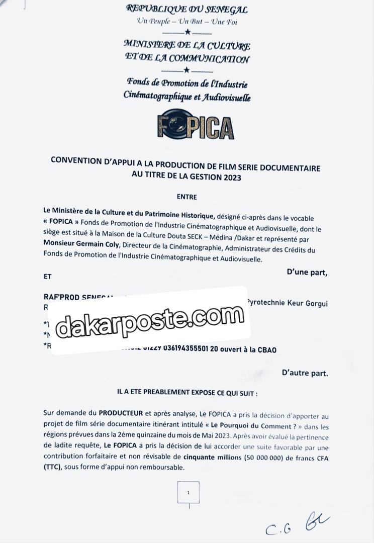 Affaire FOPICA (suite et pas fin)-  Révélations sur l'appui  doré à l’ex-femme de Doro (Clara)