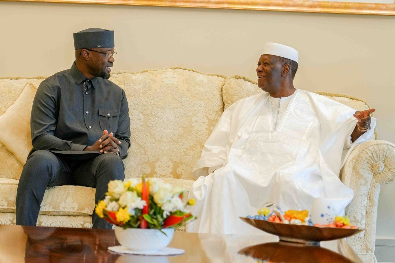 Le Premier ministre Ousmane SONKO reçu en audience par S.E.M Alassane OUATTARA, Président de la République de Côte d’Ivoire.