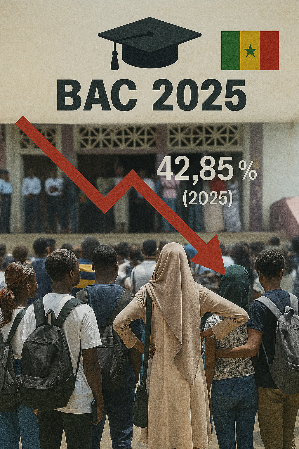 BAC 2025 : LE TAUX DE RÉUSSITE CHUTE À 42,85 %, CONTRE 48,71 % EN 2024