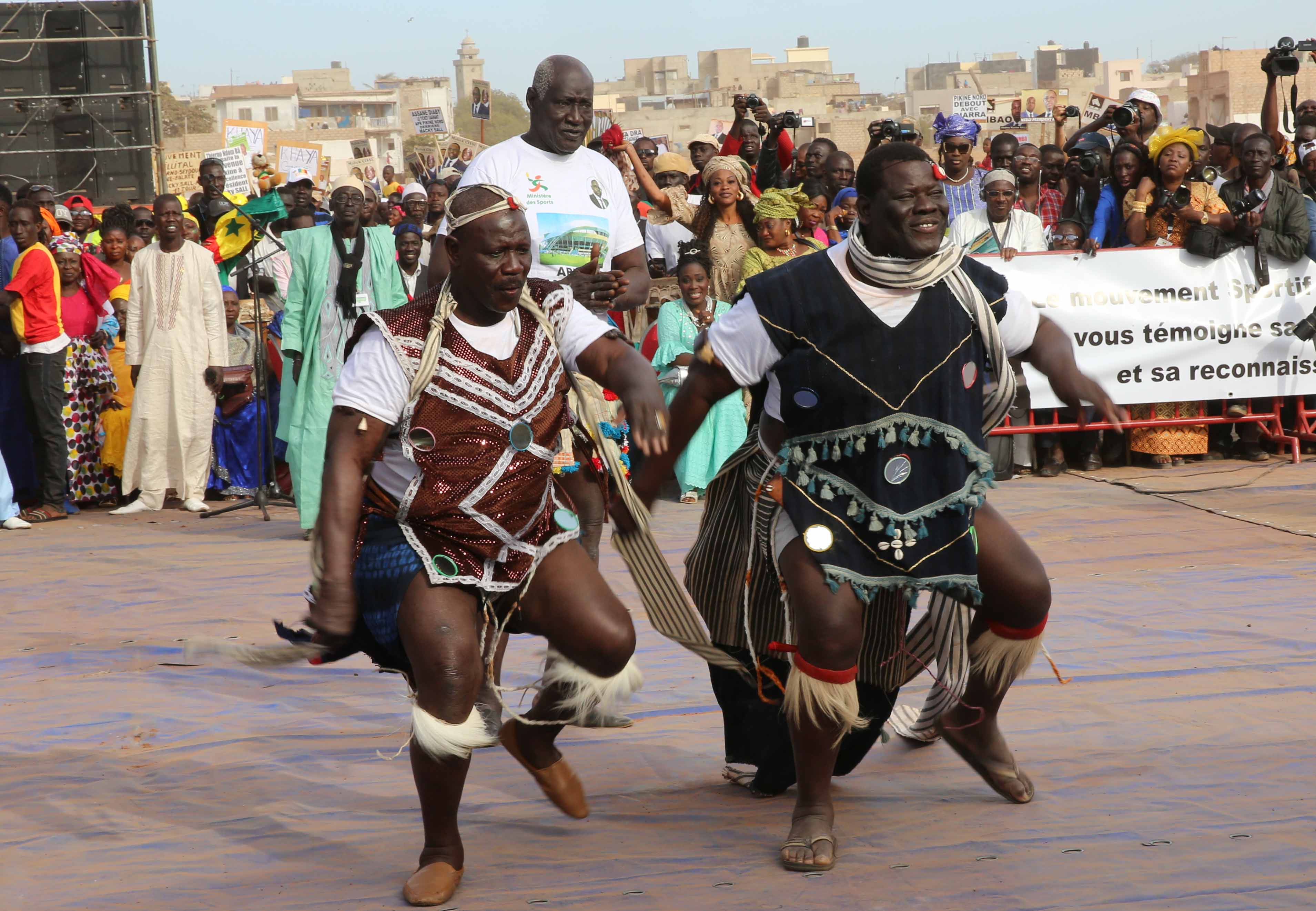 Images de la pose de la première pierre de l'arène nationale de lutte Sénégalaise