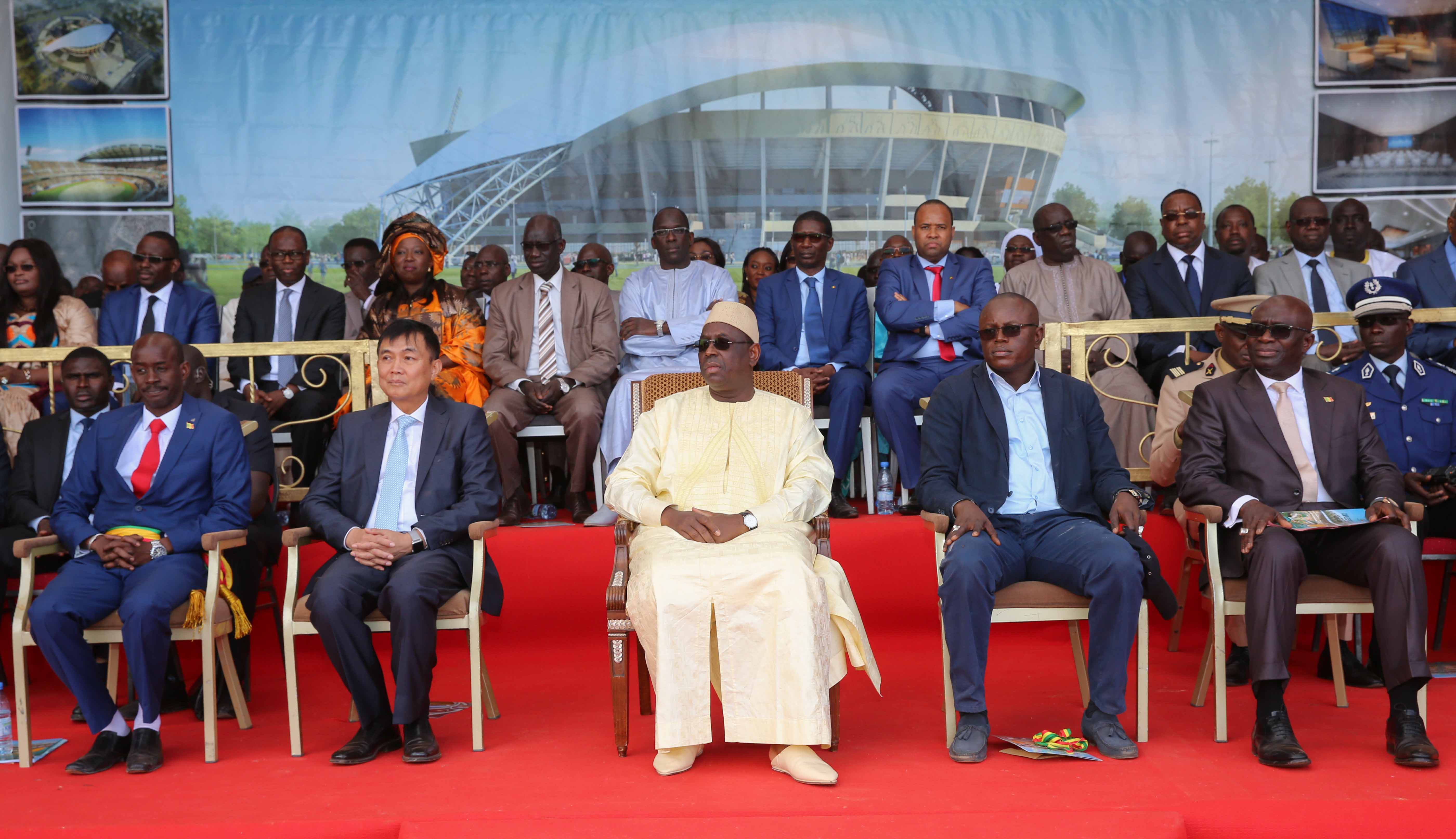 Images de la pose de la première pierre de l'arène nationale de lutte Sénégalaise